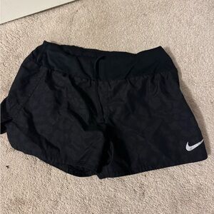 Nike Black Leopard Print Athletic Shorts Lightweight Elastic Waistband
